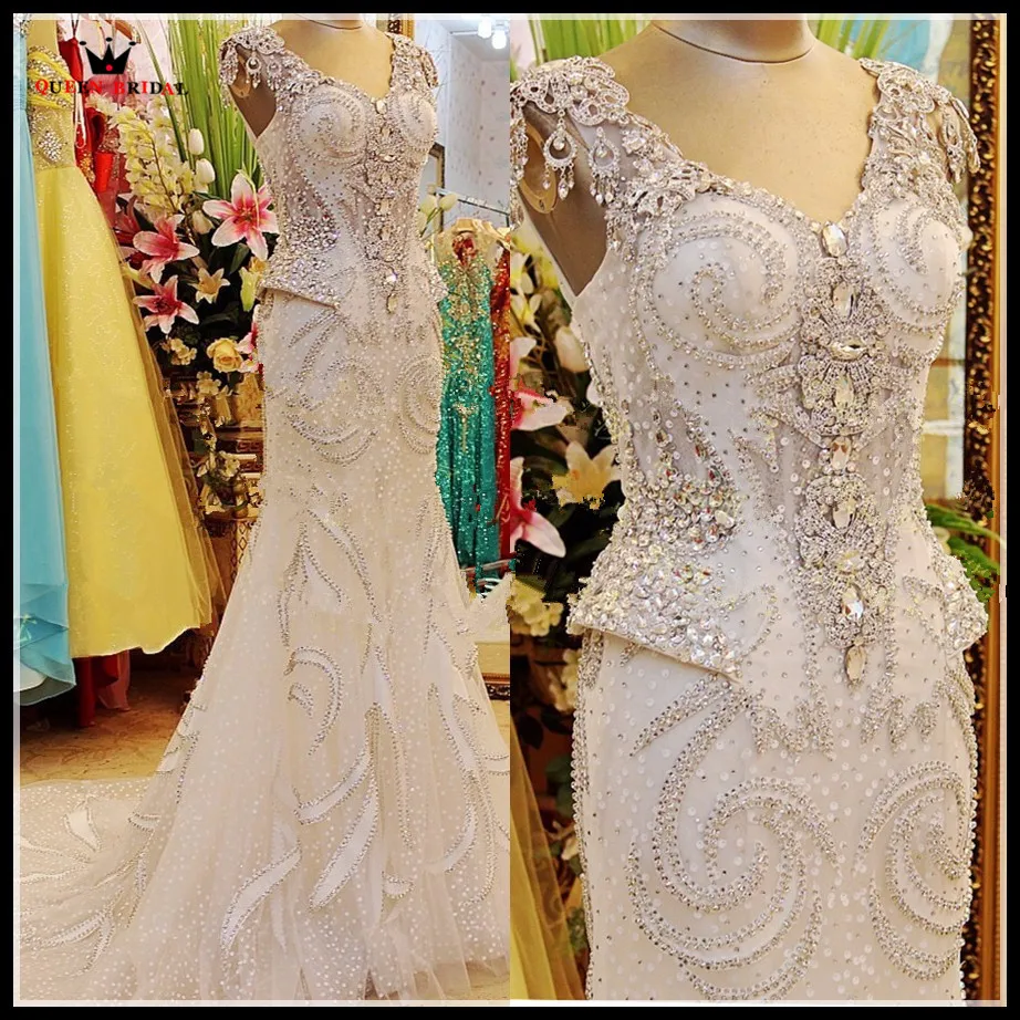 Foto reale abiti da sera a sirena di lusso con scollo a v perline abito da sera con diamanti in cristallo Appliques Robe de soirée Custom Made EV01M