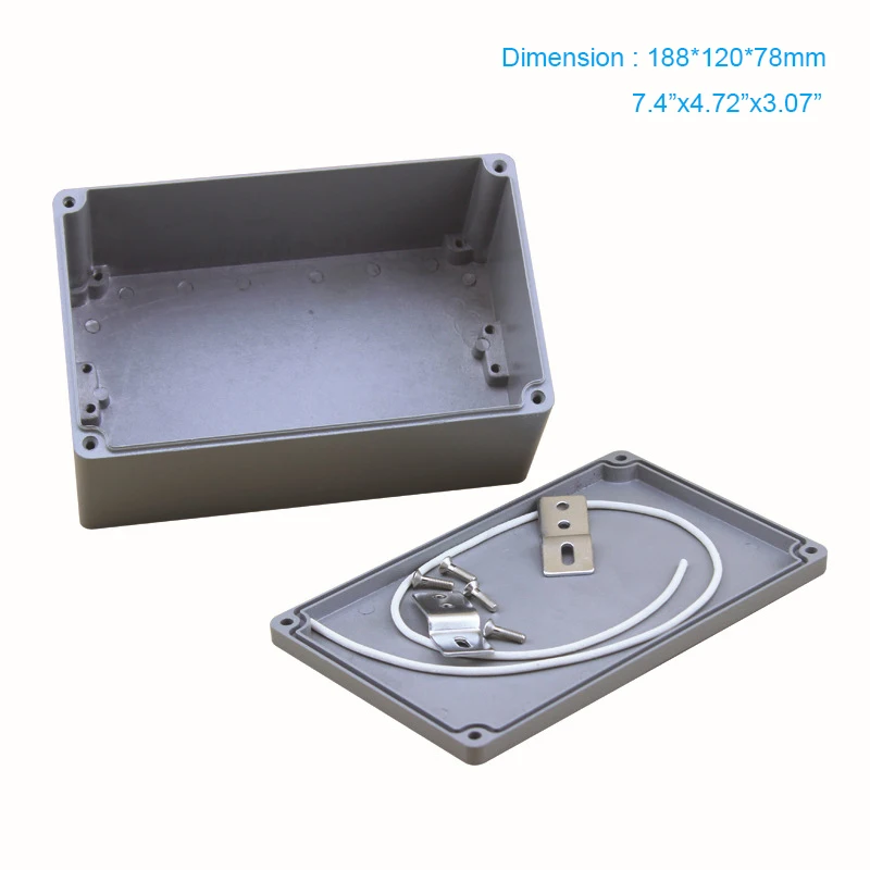 IP67  Industrial Metal Waterproof aluminium enclosure use for connection box 188*120*78 mm FA 3-1