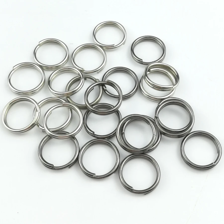 50PCS Key Ring Chain Holder 10mm Metal Round Circle Split Keychain Keyrings Creative Accessories Wholesale J079