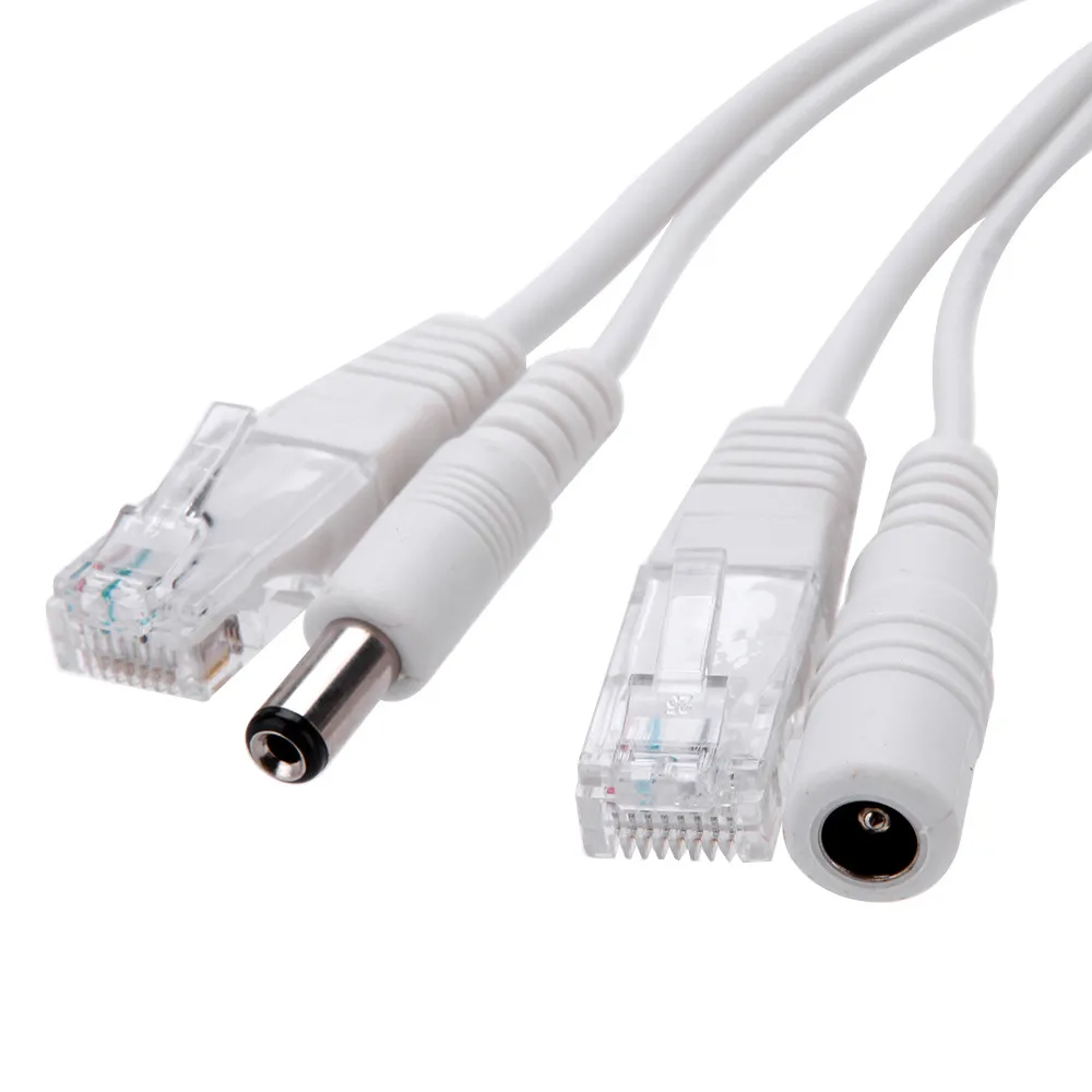 1Pair POE Splitter + POE Injector POE Switch Cable CCTV Adapter 12V Power Supply Cable CCTV Accessory Used For IP Camera