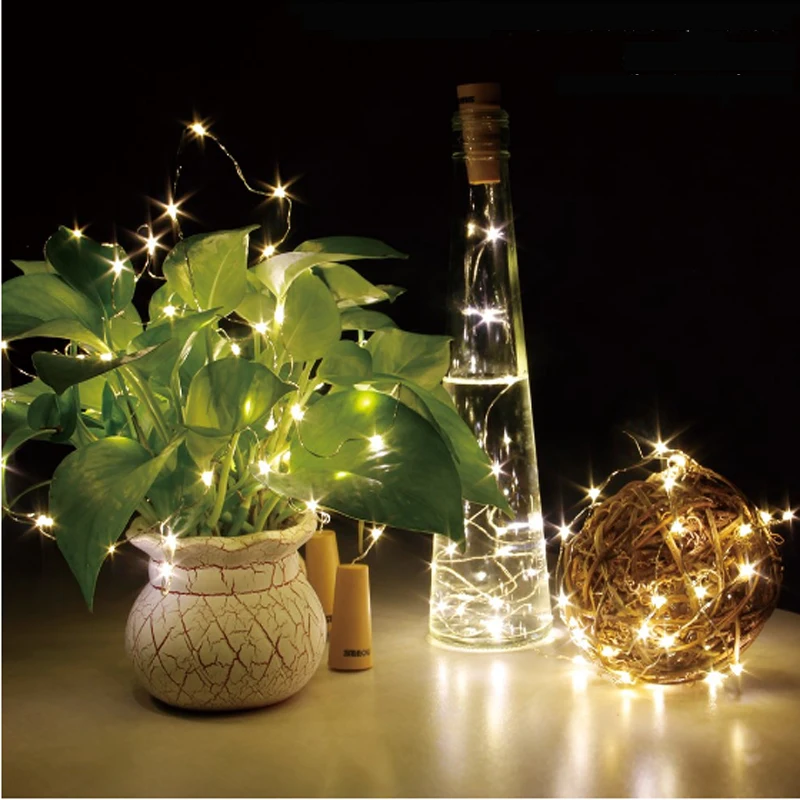 Led String Wine Bottle Lights Cork Battery Powered Garland DIY Christmas String Lights For Party Halloween Wedding Decoracion