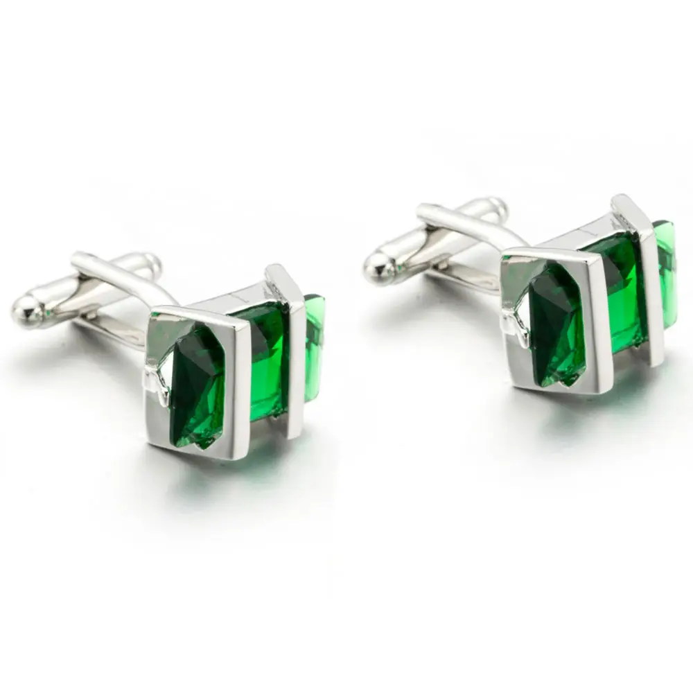 VAGULA Cufflinks Top Luxury Brand Party Wedding gift Suit Shirt Button Bonito Gemelos Green Crystal Cuff link 708