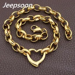 Hot Wholesale Sales Fashion Stainless Steel Jewelry Heart Necklace Chains For Woman Man Grils High Quality Gold Color NGEGAOBG