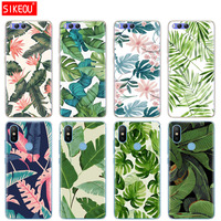 Silicone Cover Case For Xiaomi Mi A1 A2 5 5S 5X 6 Mi5 MI6 NOTE 3 MAX Mix 2 2S Tropical plants fresh green leaves