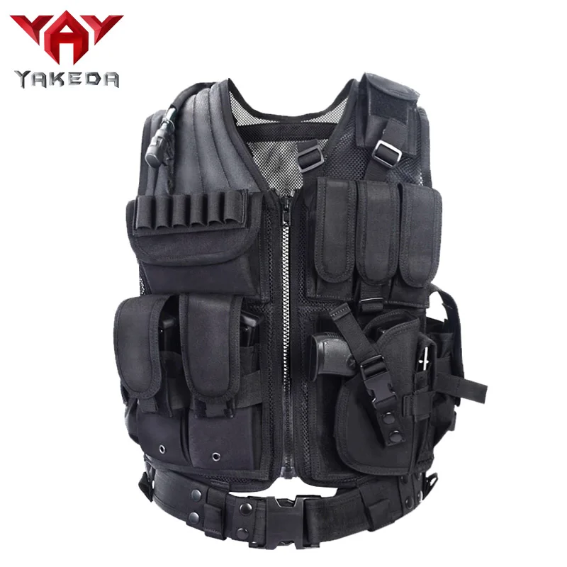 YAKEDA Police Military Tactical Vest Wargame Body Armor Sports Wear Hunting Vest CS Outdoor Products Equipment with 5 Colors