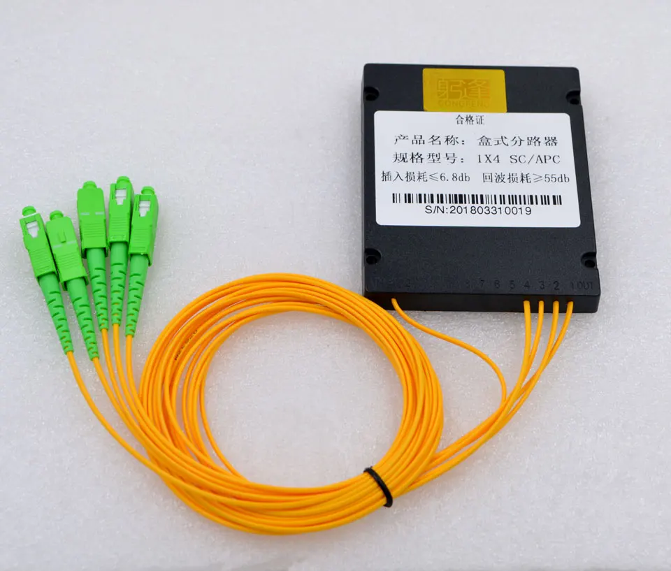 GONGFENG 10PCS NEW SC/PC Single Mode 1* 4 Fiber Optical Splitter, PLC Box Optical Splitter, Carrier level Special Wholesal