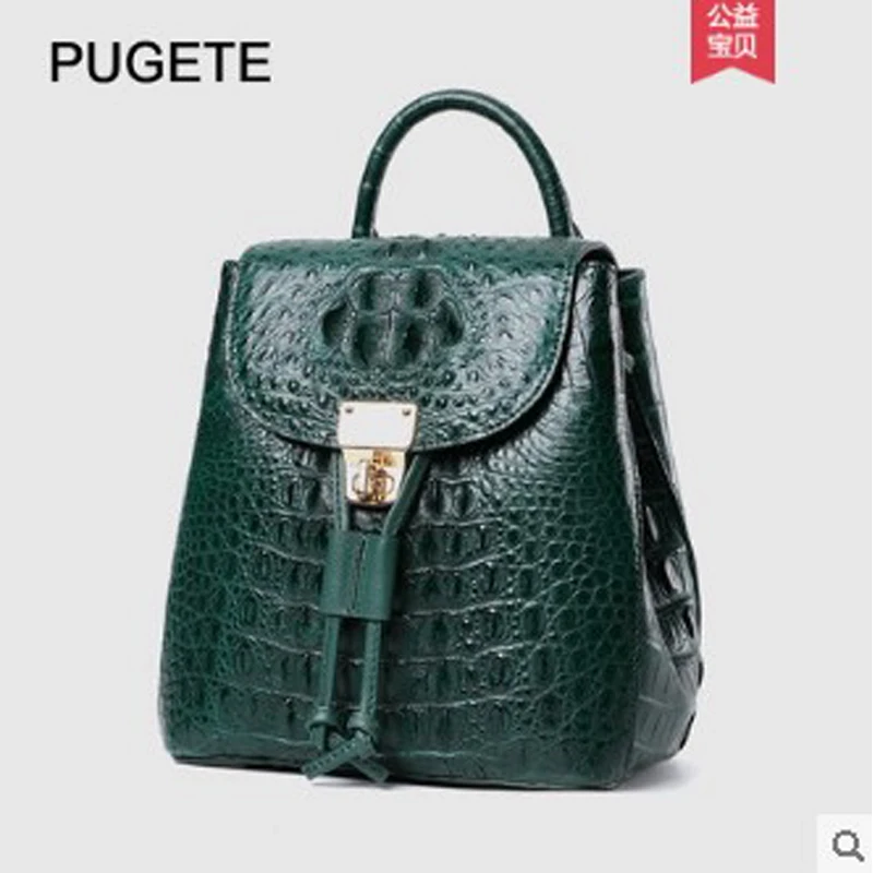 pugete New crocodile backpacks for women's leather backpacks for women's business casual backpacks