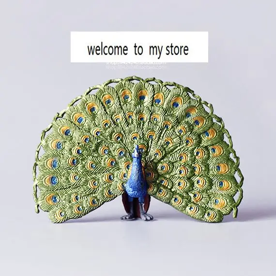 شخصية PVC محاكاة نماذج الحيوانات البرية الطاووس ذيل مفتوح خارج الطباعة #1