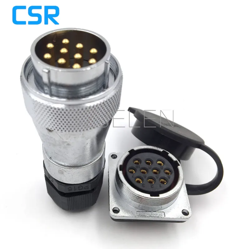 WF28 Serie 10 Pin Waterproof Cable Connector IP67 Circular For LED Screen, Metal Aviation Plug Connector 10 Pin, 10A