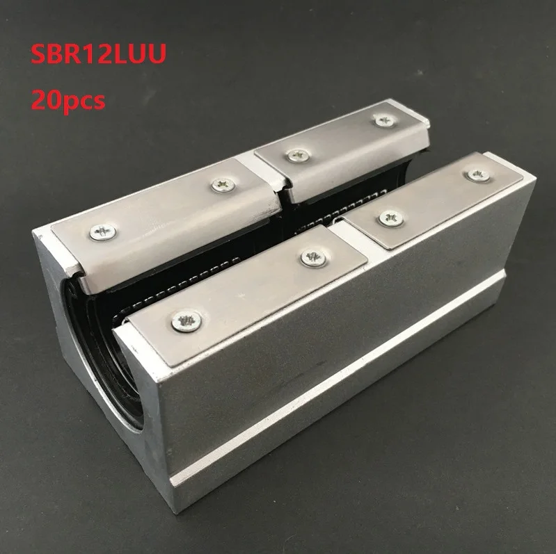 20pcs/lot SBR12LUU/SME12LUU Open Type Linear Ball Motion Bearing Blocks for SBR12 12mm linear guide/rail for CNC router parts