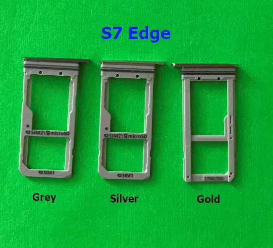 10pcs Grey Golden Silver Single / Dual SIM Card Tray Slot Holder For Samsung Galaxy S7 edge G935 G935F G935A