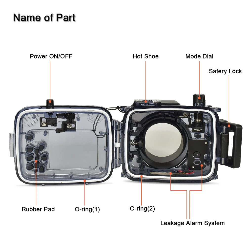 Waterproof Case for Sony RX100 V Camera Photography Underwater 60m Protective Housing Diving Equipment Camera Accessory Box