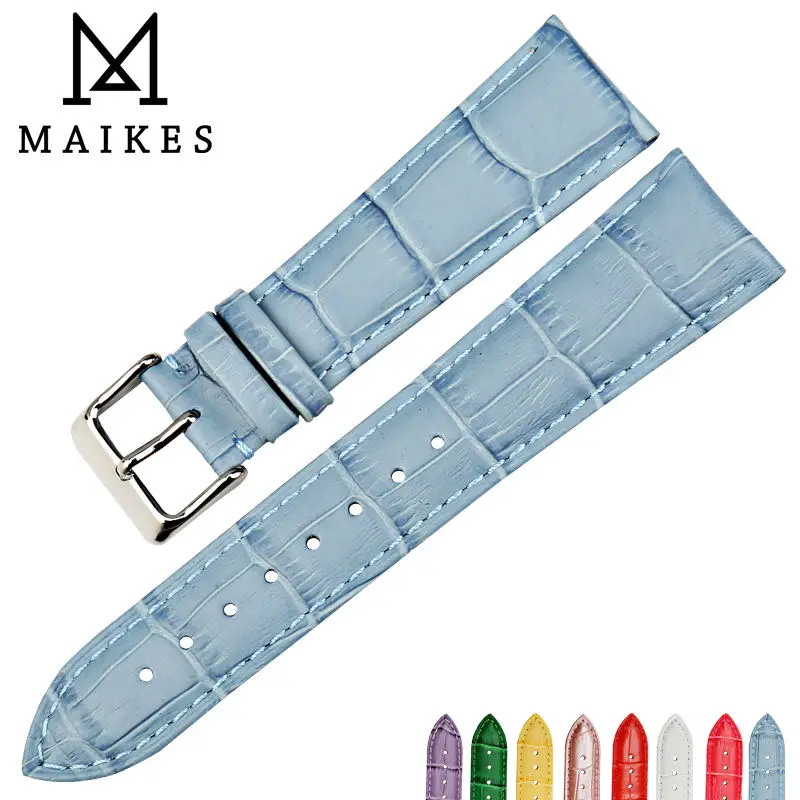 MAIKES New watch accessories wristband watch bands cow leather watch strap fashion blue watchband for dw daniel wellington