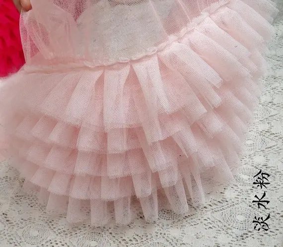 

Light Pink Ruffled Lace Trim For Tutu Dress