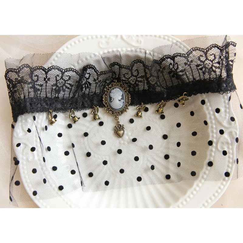 Rosto de renda máscara de olho bandana hairband sexy gótico vitoriano senhora cabeça cameo coração preto rainha coroa coelho bolinhas traje bola