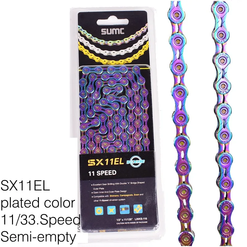 Bicycle chain Gold Bike Chain X8 X9 X10 X10sl X11SL Super Light For 8 9 10 11 12 Speed MTB/Road Bicycle Compatible SRAM 116L