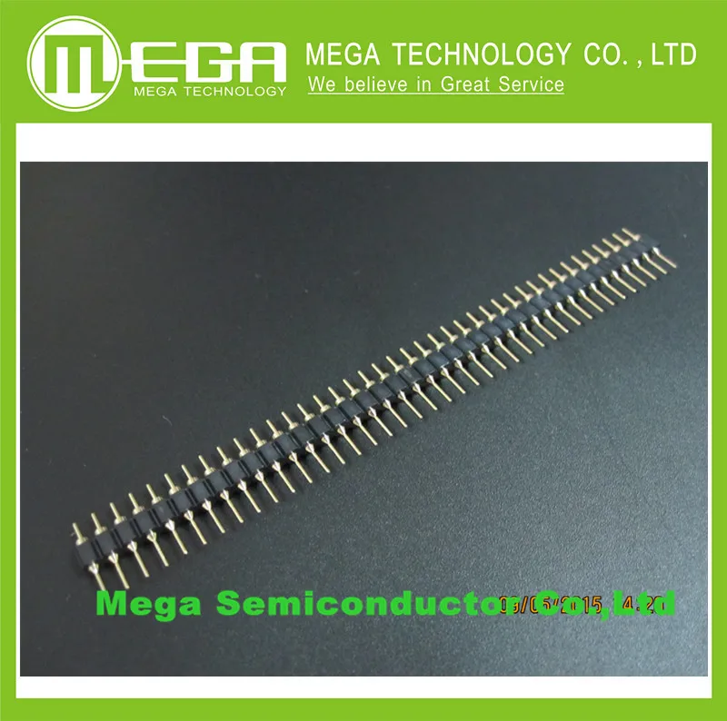 20 PCS 1x40 Pin 2.54mm Gold 40pin Single Row Pin Header Strip Socket connector New Integrated Circuits