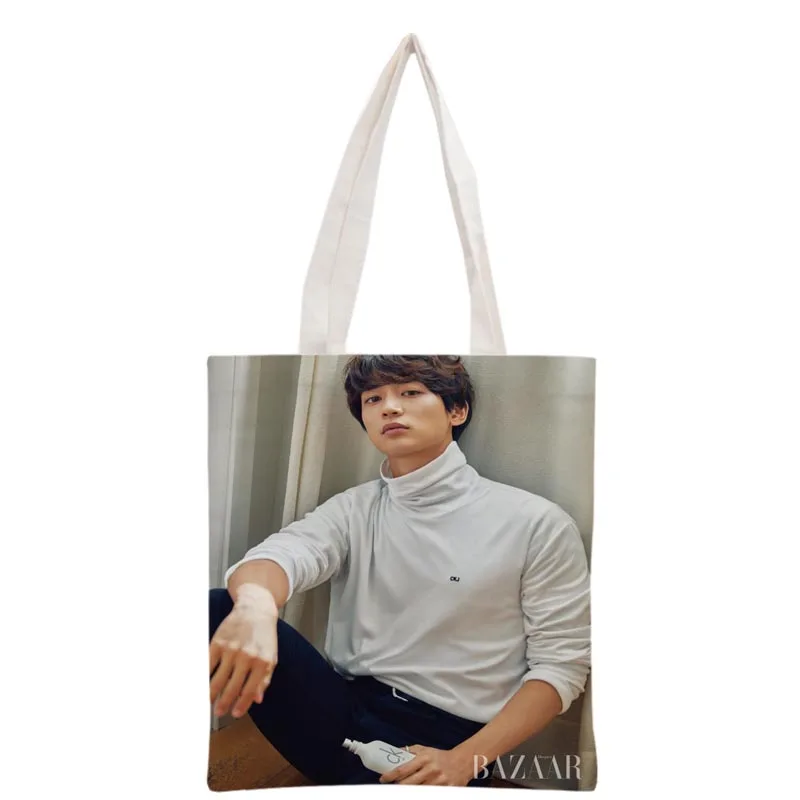 SHINee Choi Minho Handbag Korea-Pop printing canvas tote bag Reusable Foldable Canvas Women Bags 30x35cm custom your image