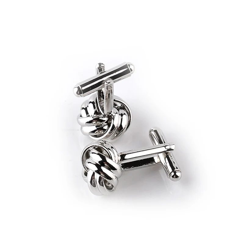 High Quality Knot Cufflinks For Men Shirt Cufflinks Gold Silver Plated Business & Wedding French Shirt