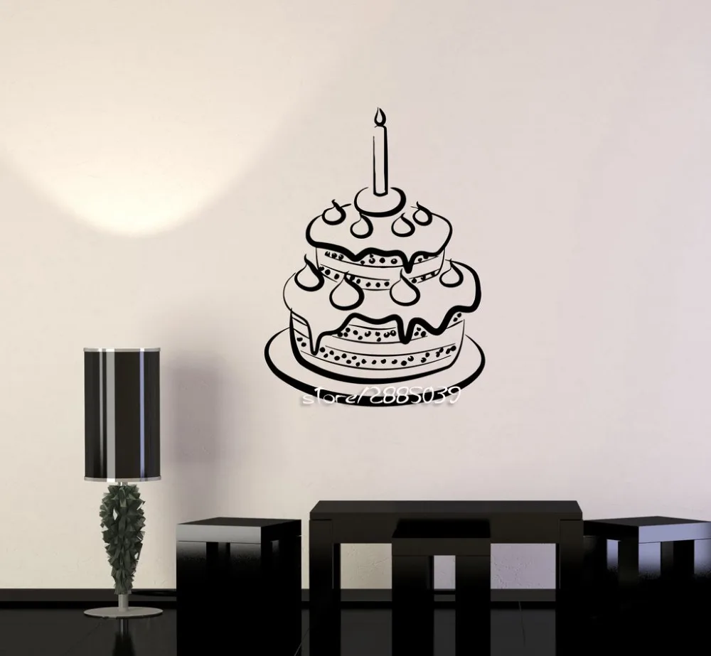 Cake Kitchen Pie Vinyl Wall Stickers Confectionery Bakery Bakehouse Wall Decal Removable Waterproof Wallpaper Mural   SA833