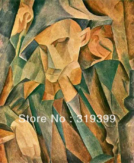 Oil Painting Reproduction on Canvas, harlequin-leaning-1909 by pablo picasso ,Museum Quality,Fast Free Shiping, handmade