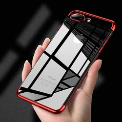 Anti Knock Soft Clear Silicone TPU Case Back Phone Cover For iPhone 7 8 Plus X XR XS 11 Pro Max SE 2020 Plated Crystal