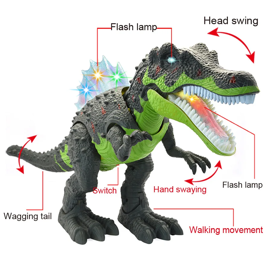 51CM Electric RoyLarge Size Walking Dinosaur Robot With Light Sound Brachiosaurus Battery Operated Kid Children Gift