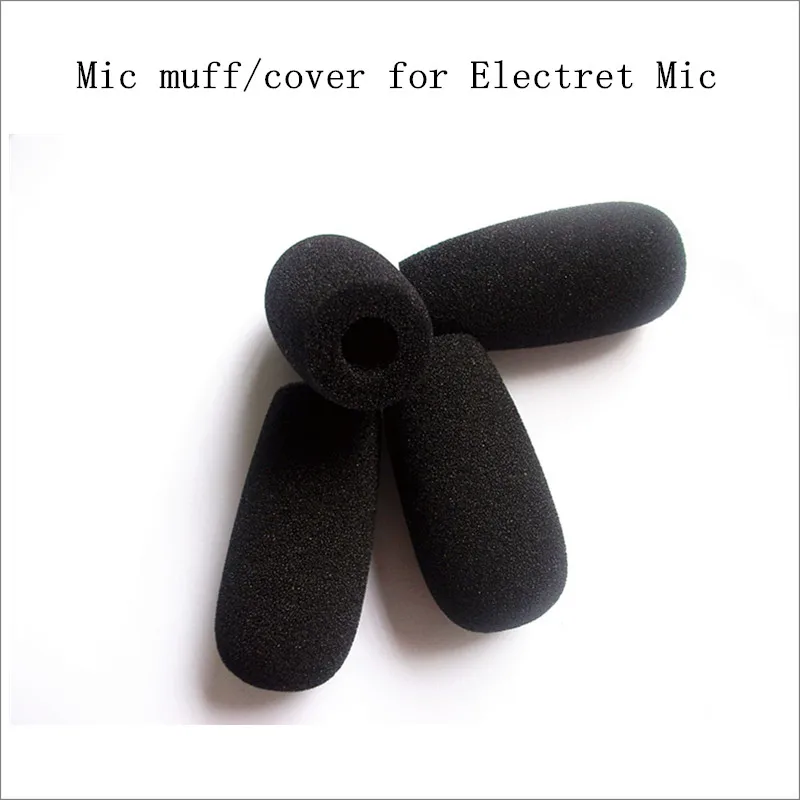 9mm Microphone Foam Windscreens Windshields 9mm hole 45mm inner length mic cover for aviation headset mic