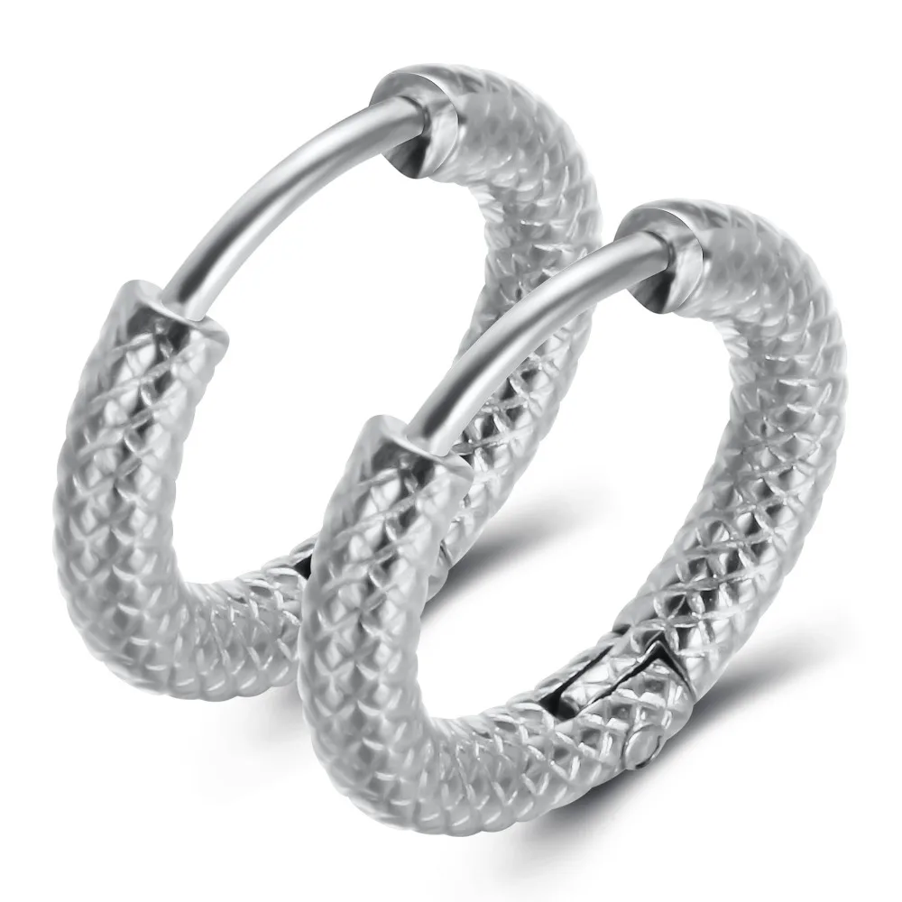 New Arrival Stainless Steel Hoop Earrings Stripes Huggie Earrings Circle Fashion Earrings for Girls Kids Jewelry