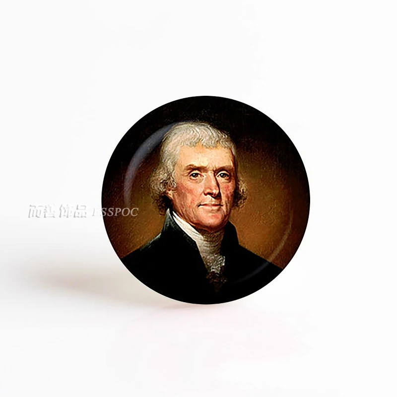 5PCS/SET Franklin Thomas Jefferson Mozart Celebrity Dome Glass Jewelry Gem Color Art 25mm Handmade Illustration Jewelry Gift