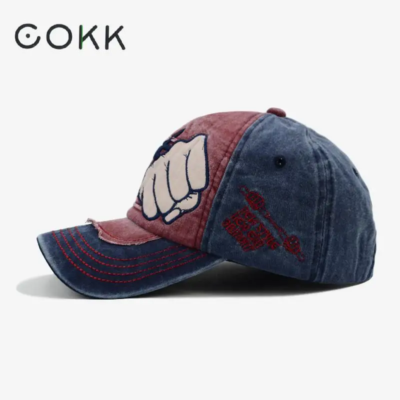 Czapka z daszkiem COKK damska czapka z daszkiem czapki dla mężczyzn Unisex czapka tata haft casuquette zmiękczana bawełna czapka w stylu Hip-Hop męska