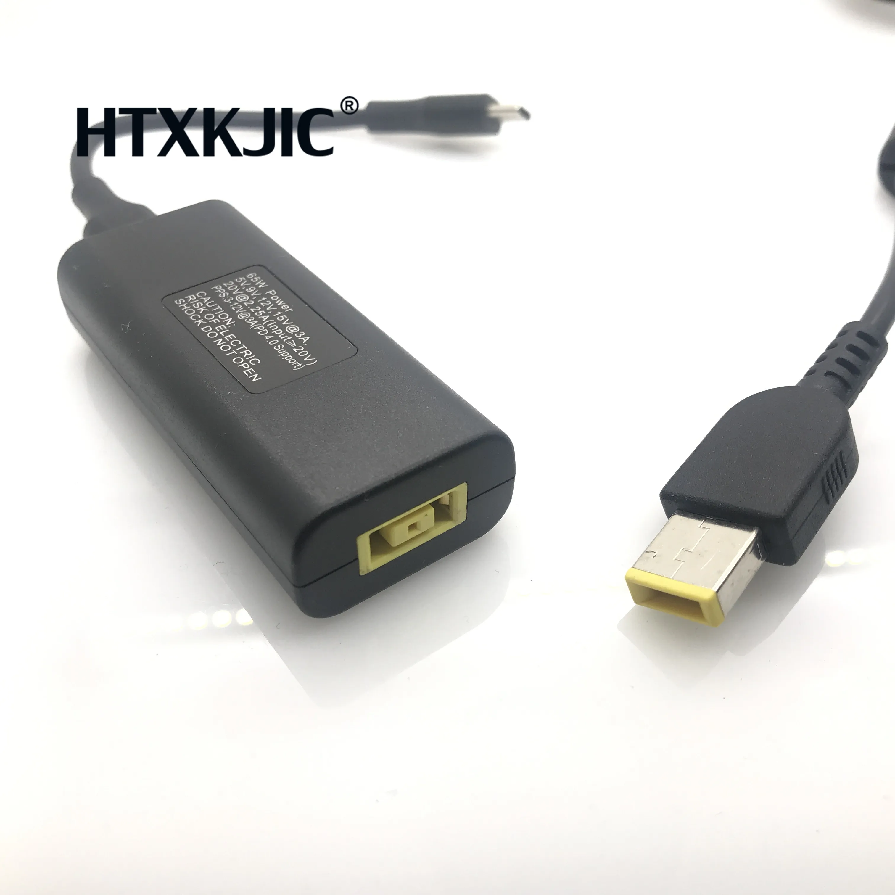 محول طاقة USB من النوع C ، موصل محول لجهاز Lenovo ، Dell ، Hp ، Asus ، كمبيوتر محمول ، 20 فولت ، 2.25 أمبير ، قابس أنثى مربع