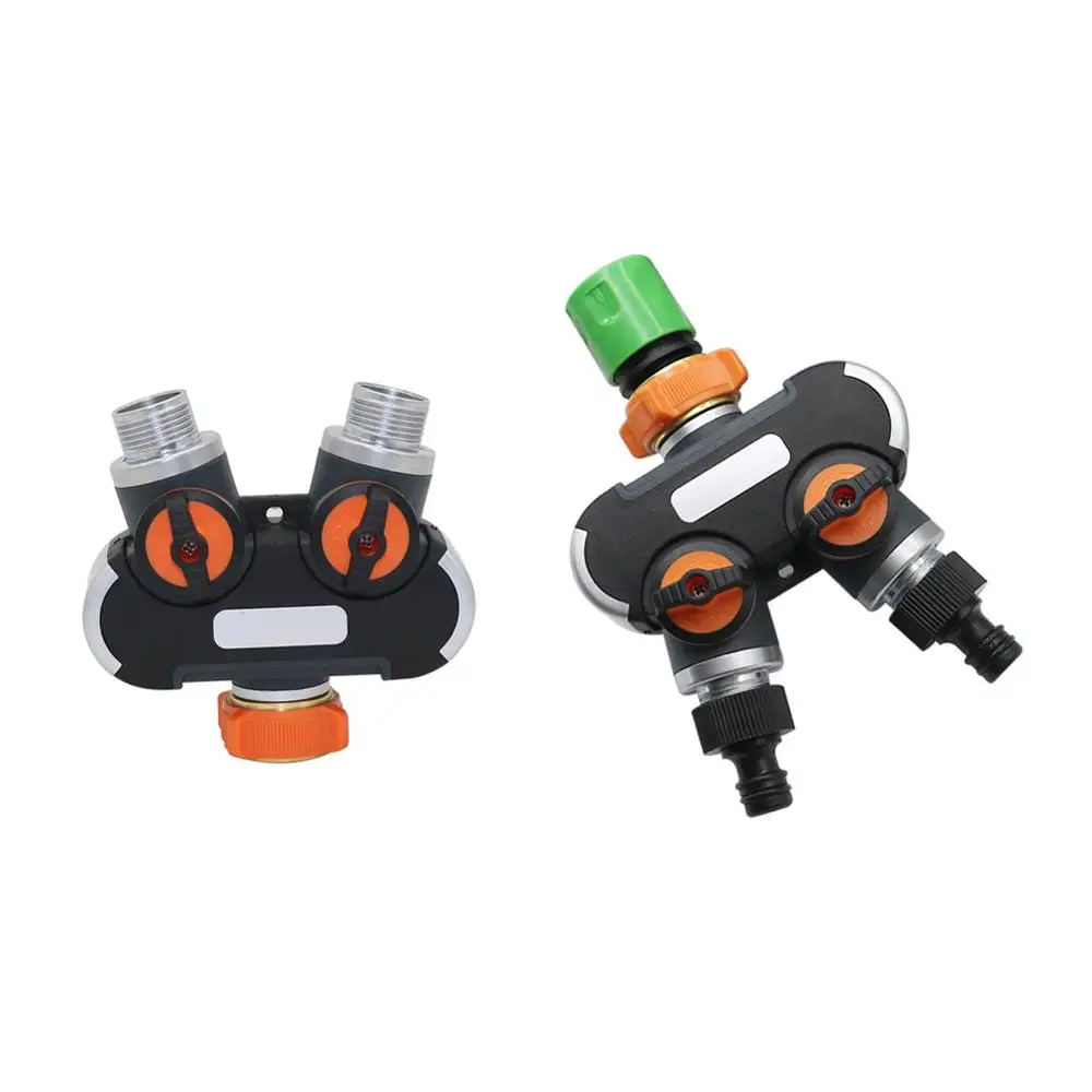 

1 Pc 3/4" Extral Thread 2 Ways Water Splitters with Valve With Quick Connectors Garden Irrigation Agriculture Faucet Accessories