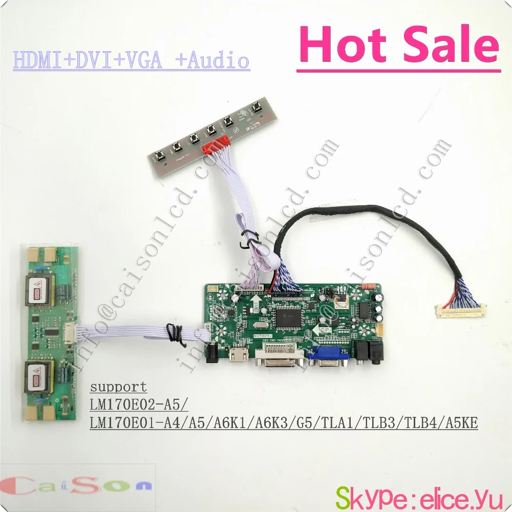 

17 inch lcd Driver Board full kits support DVI/VGA/AUDIO for LM170E02-A5/LM170E01-A4/A5/A6K1/A6K3/G5/TLA1/TLB3/TLB4/A5KE