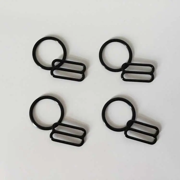 100 pcs (50 sets)  Nylon coated underwear metal rings and sliders lingerie strap buckles