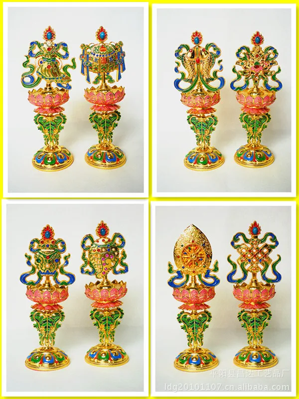 

The new 6.5 inch eight auspicious ornaments (sets) auspicious symbols Tantric Tibetan Buddhism Home Furnishing ornaments factory