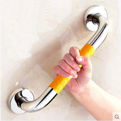 38/48cm Stainless Steel Bathroom Safety Grab Bars,Bathtub grab bars yellow/white,Toilet Non slip railing for disabled/old people