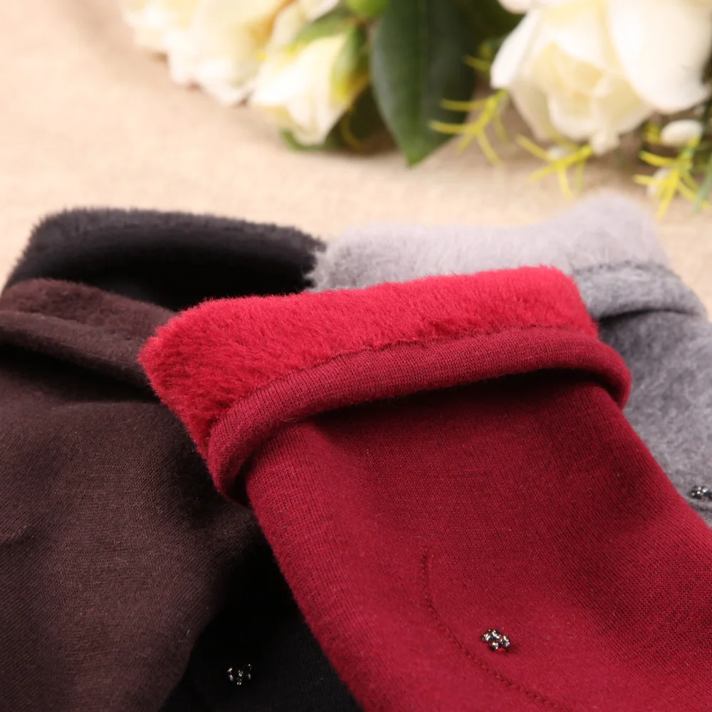 Spun Velvet Woman Gloves Cuff Female Autumn Winter Five Finger Gloves Knitted Thickening Warm Arm Sleeve Warmers BL023N1