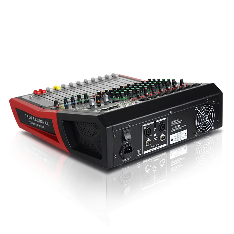 Профессиональный микшер Fuluode, 6/8 каналов, с усилителем мощности и функцией реверберации, с поддержкой Bluetooth, USB, показ сцены