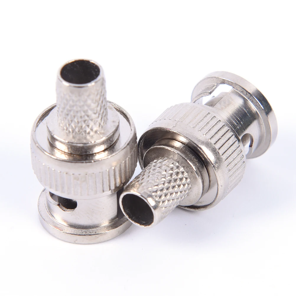 10 Sets 3-Piece BNC Male RG58 Plug Crimp Connectors BNC Plug Crimp Connectors 50 Ohm Straight