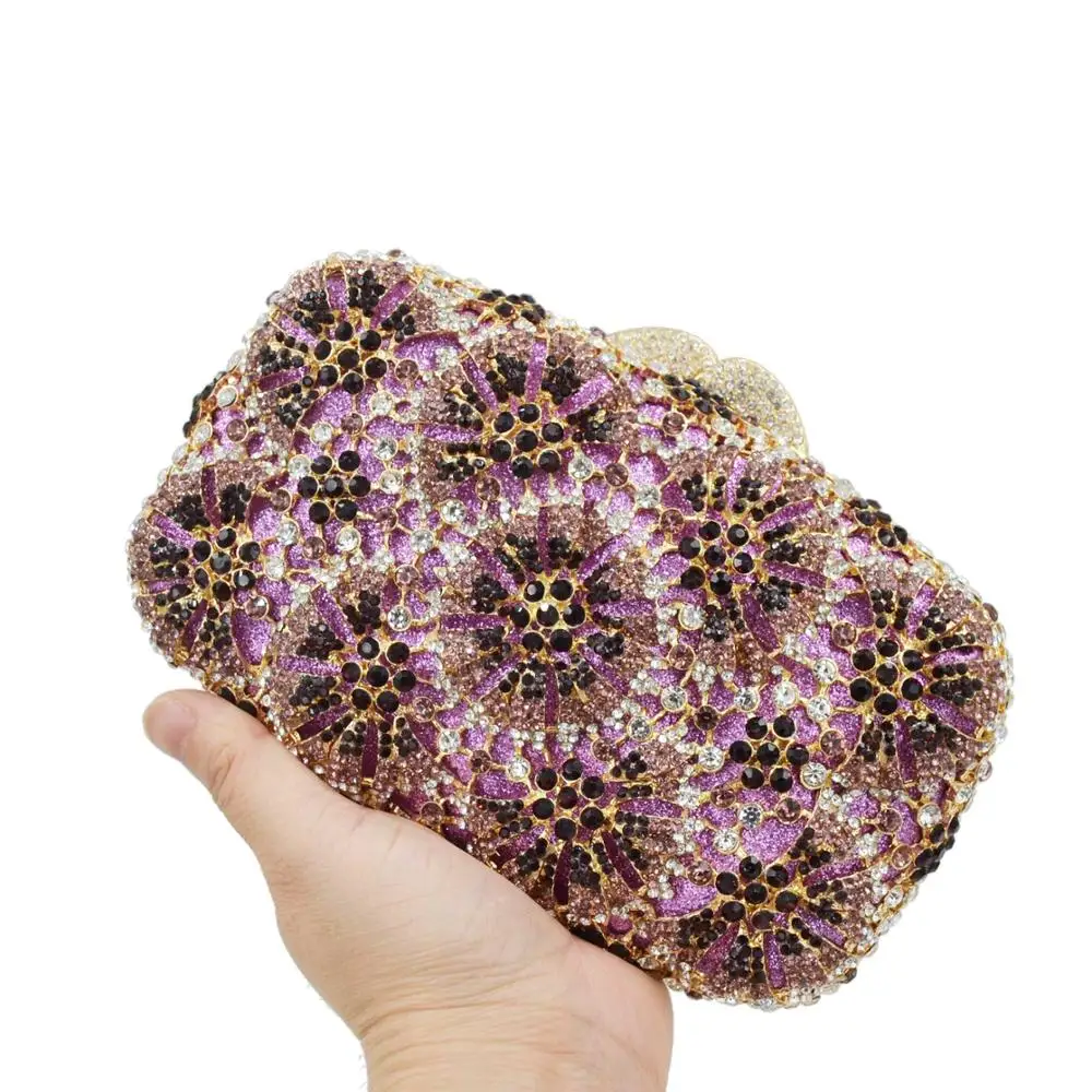 

KHNMEET Purple Green Crystal Bags Luxury Designer Fashion Evening Bags Party Purse Wedding Bridal Clutch Bags SC922