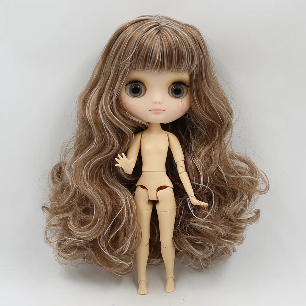 DBS-boneca nua personalizada para Blyth, 20cm, corpo e rosto, cores diferentes, cabelo colorido e gesto de mão como presente, ICY, 1, 8