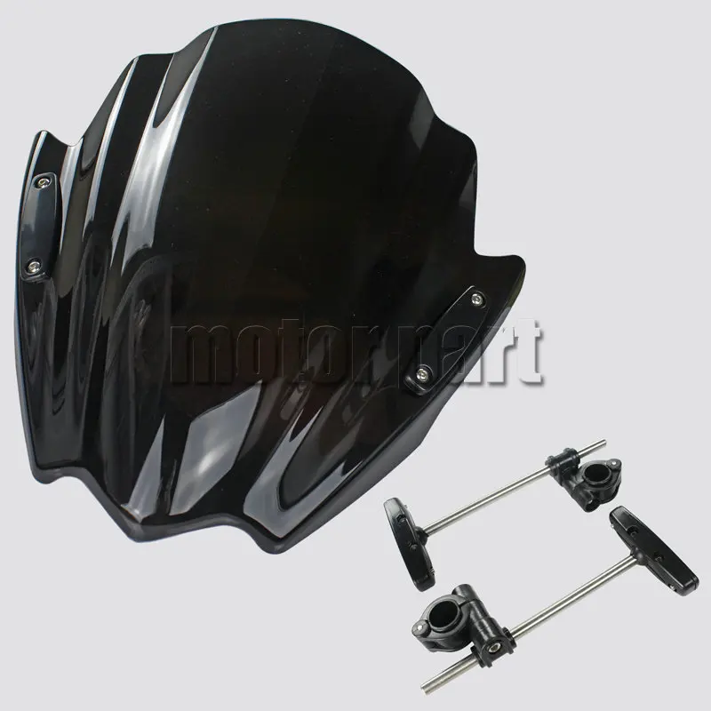 Motorcycle Windshield For Ducati Streetfighter 848 Hypermotard 1100 EVO SP Diavel Carbon/AMG/Strada/Cromo Windscreen Black