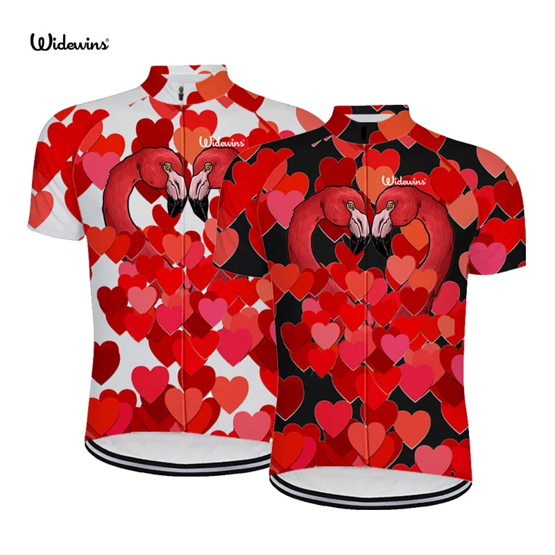 

2021 Summer New Cycling Jerseys MTB Flamingo Bicycle Biking Short Jersey Road Bike Riding Short Sleeve Top Shirt love 6544