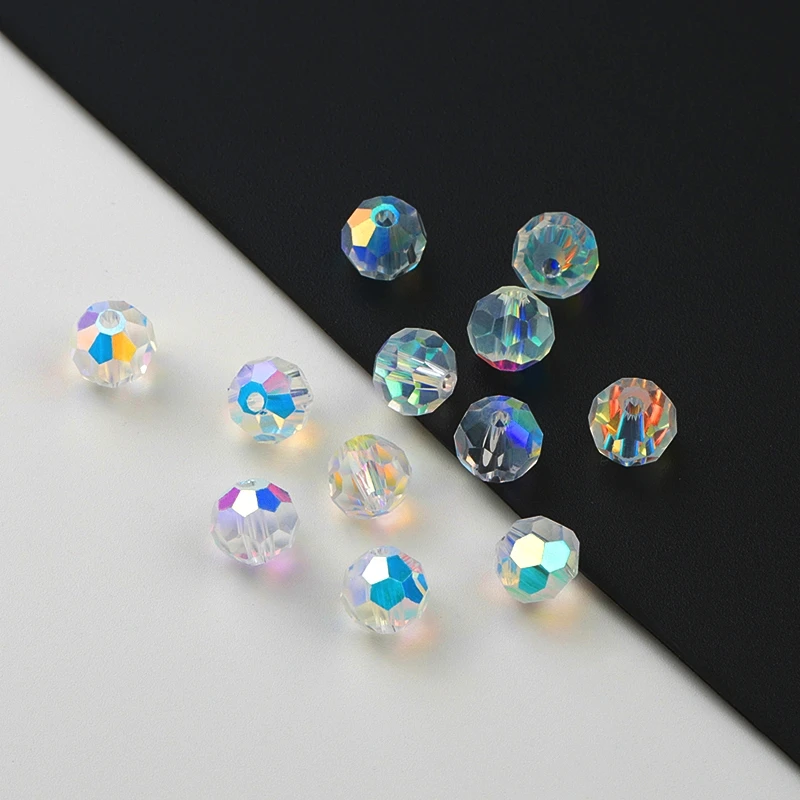 AAA Quality 4/6/8mm Faceted Rondelle Austria Crystal Beads Glass Football Beads Loose Spacer Beads for Bracelet Necklace Making