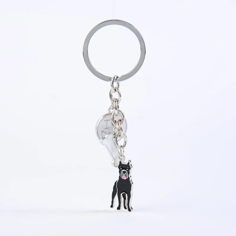 Cane Corso dog key chains for men women silver color metal alloy dog pendant bag charm car keychain key ring holder trinket