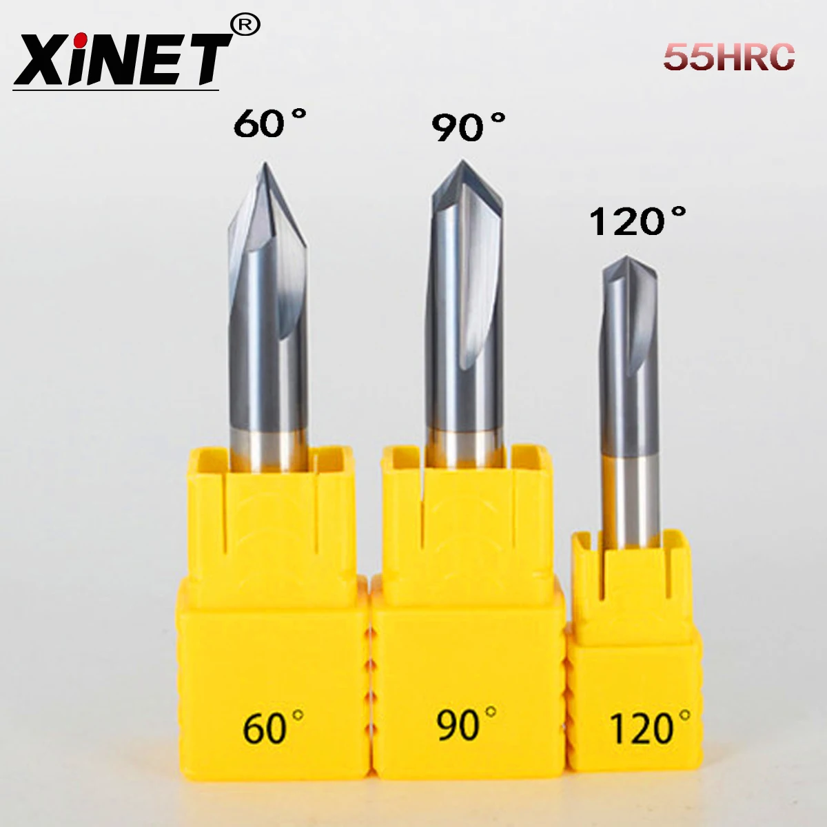 55HRC  CNC tungsten carbide aluminum and steel Chamfer milling cutter,30&45&60 degree tialn coated 3 flutes end mill