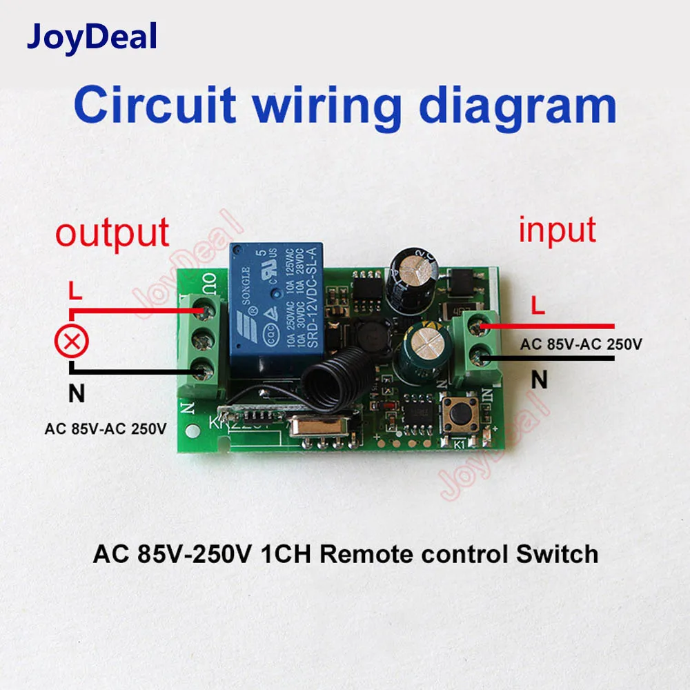 433Mhz Universal AC 85V ~ 250V 110V 220V Relay 1CH Wireless Remote Control Switch Receiver Module and RF 433 Mhz Remote Controls