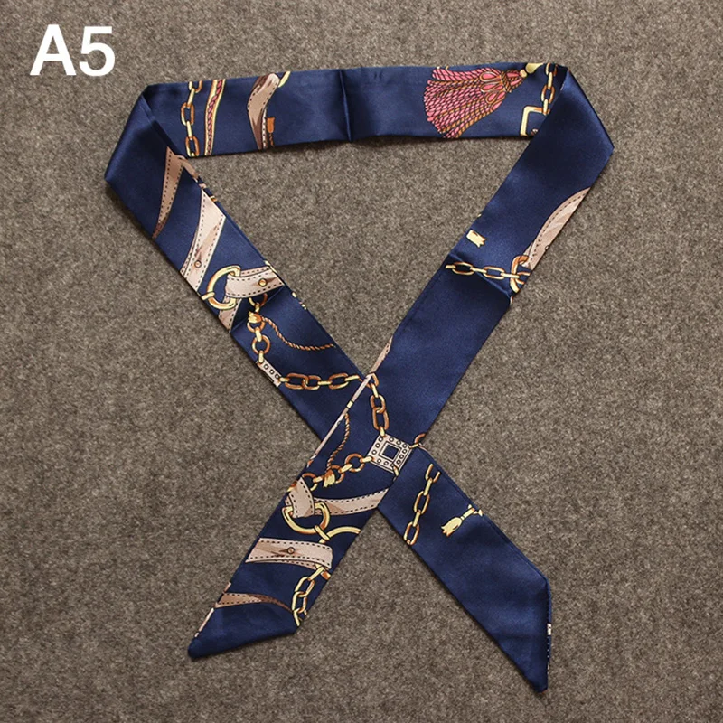 40 Color Women Foulard Fashion Bag Scarf Skinny Small Ribbon Head Hair Handle Scarf Luxury Decoration Tie Multifunction 4*100cm