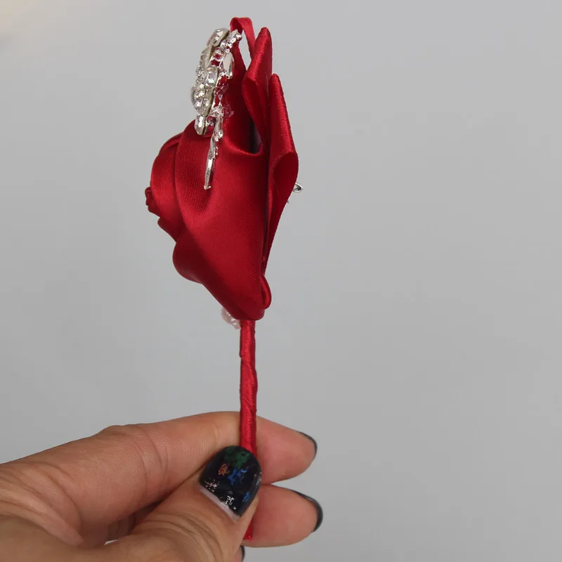 Bouquet di colori a strati di seta di diamante di alta qualità corpetto di diamanti rosa accessori per spilla da sposa sposa e sposo Pin X1104-1